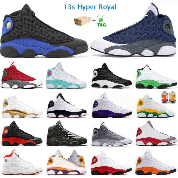 

men women 13s basketball shoes jumpman 13 flint hyper royal aurora green black cat playground dmp mens trainers sports sneakers, White;red