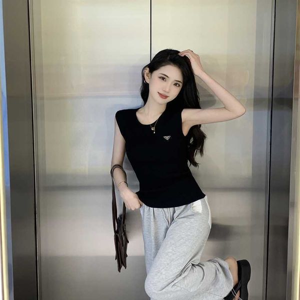 

34% off family spring/summer new casual simple triangle sleeveless knitted slim fit tank top, White
