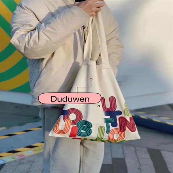 

41 5x40cm 25cm handle classic canvas shopping bag printed fashion beach travel tote wash bags rinted letters cosmetic storage case289b