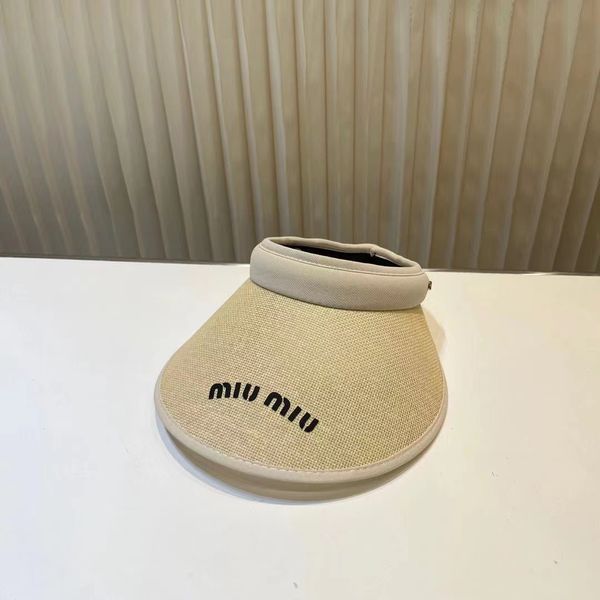 

empty miu sun protection hat for women, face protection, uv protection letter sun protection hat, imitation straw woven anti seaside vacatio, Blue;gray