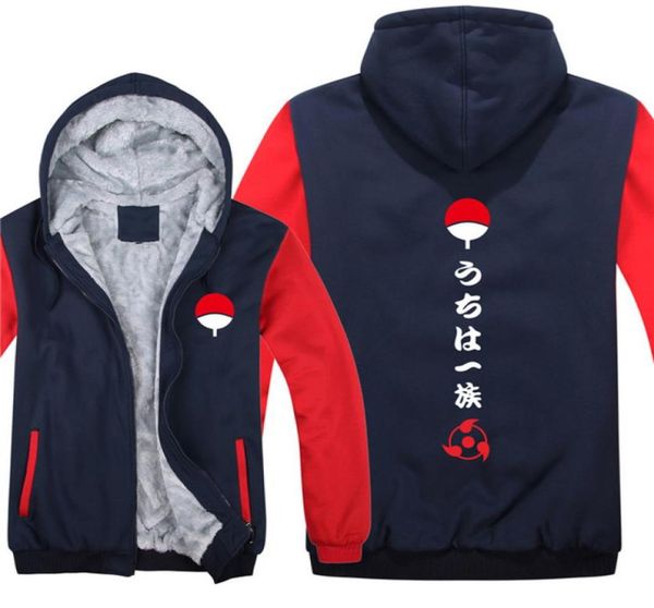 

winter hoodies naruto akatsuki uchiha itach kakashi boruto men women warm autumn clothes sweatshirts zipper jacket fleece hoodie6886795, Blue;black