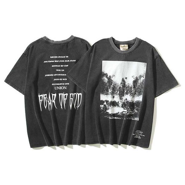

32% off chaopai street half sleeved vintage antique wash old men's and women's same short sleeve t-shirt, White;black