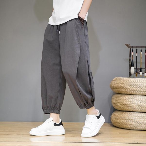 

pants men loose jogging pants 2022 new fashion harem pants male vintage sweatpants men cotton trousers streetwear 5xl, Black