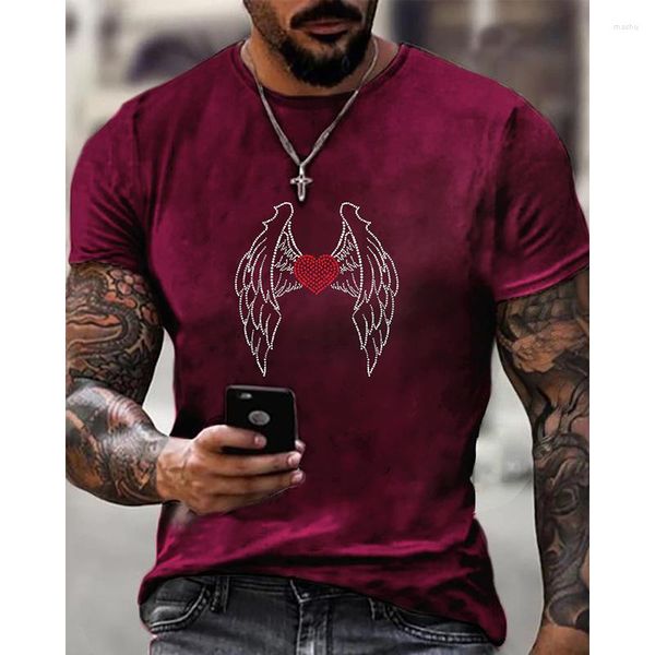 

men's t shirts fashion mens clothing oversized tee y2k wing rhinestone designer short sleeve beach casual street t-shirt 123 k8pl 3eux, White;black