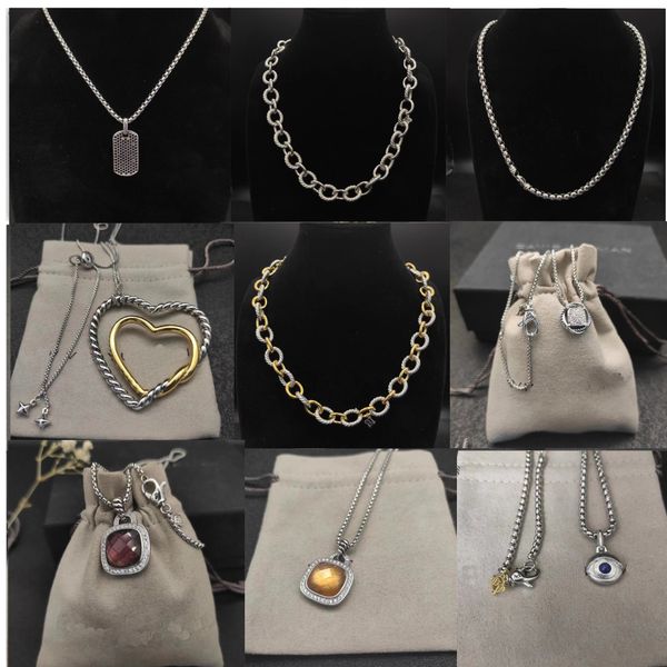 

with Box DY Heart Pendant Designer Sterling Sier for Women Man Popular in Europe America Couples Retro Madison Chain Gold Dy Necklace Jewelry Gifts