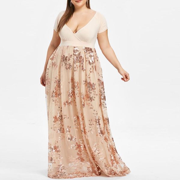 

dresses plus size summer beach maxi dress women floral printed boho long chiffon dress casual vneck party long dresses robe, Black