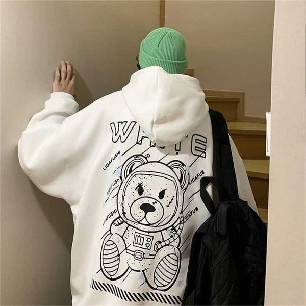 

22% off new autumn winter tape stamping printing white oil painting coat men's and women's street ow hooded guard, Black