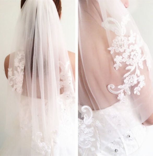 

women's pure white veil bridal wedding embroidery lace, Black