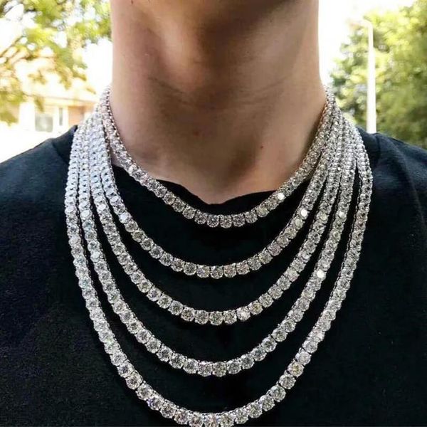 

2021 12mm miami cuban link chain necklace tennis bracelets set for mens bling hip hop iced out diamond gold silver rapper chains w275l, Black