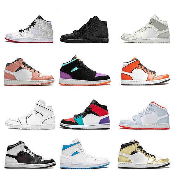 

1 s 1 high mid basketball shoes mens women pink quartz light-blue multicolor university blue sneakers trainers outdoor sports