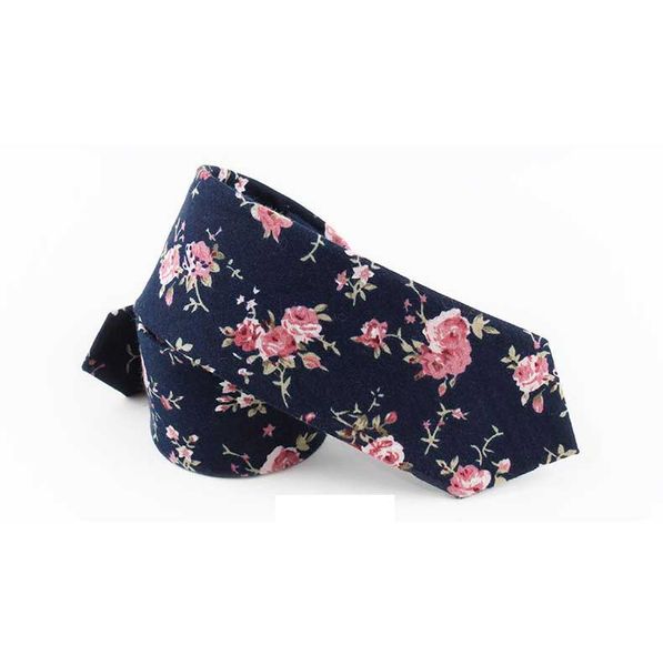 

groom tie 2023 new men's skinny tie floral print cotton necktie men tie, Red;black