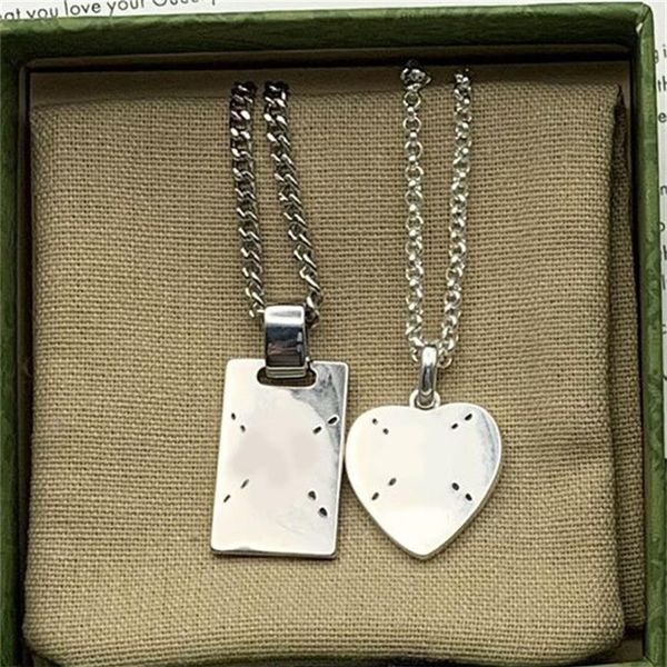 

valentines day ghost designer necklace heart tag chains for men stainless steel necklaces luxury skull pendant women customize aes286y, Silver