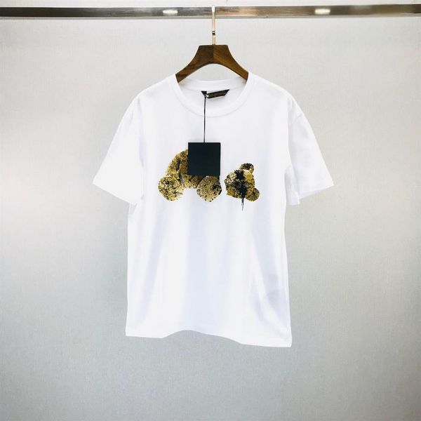 

2021ss spring and summer new high grade cotton printing short sleeve round neck panel t-shirt size m-l-xl--xxxl color black w2178, Black;brown