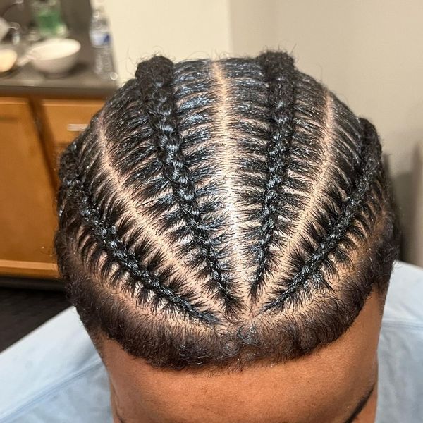 

brazilian virgin human hair replacement afro corn braids color 1b# 8x10 full lace toupee for black men