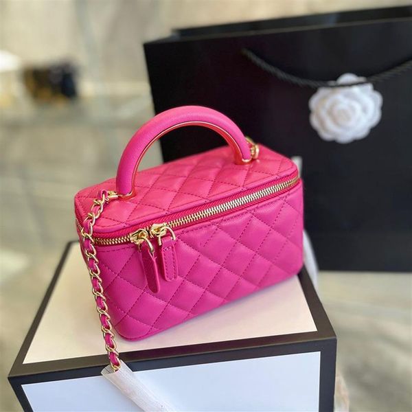 

2022 new classic quilted vanity bag with mirror co handle tote crossbody shoulder cosmetic case233w