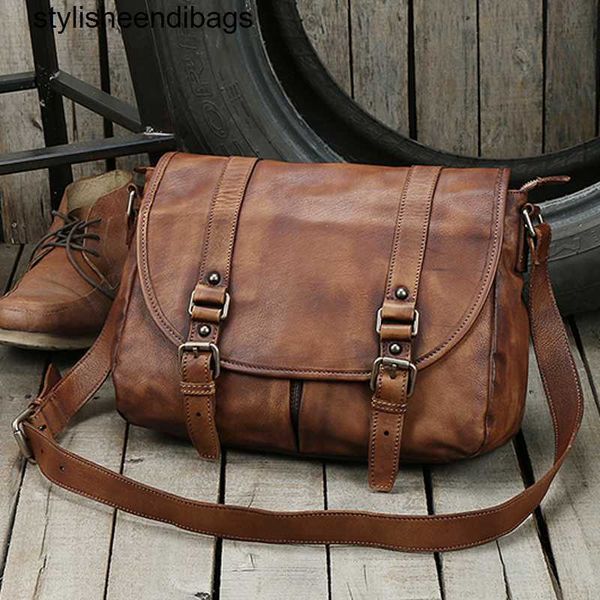 

stylisheendibags shoulder bags vintage genuine leather messenger bag men leather shoulder bag men crossbody bag male fashion casual sling le