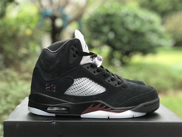 

2023 basketball shoes a ma maniere x jumpman 5 black burgundy crush-black-pale ivory man designer shoes sports sneakers with box