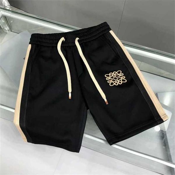 

22% off summer new style spliced ribbon stripe simple sports casual men's loose european beach 5/4 big shorts, White;black