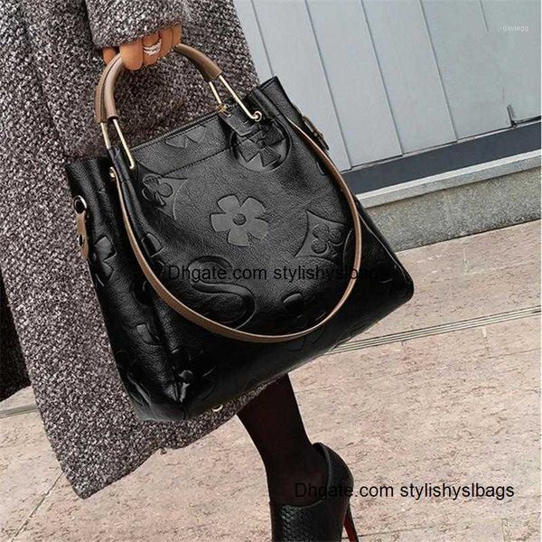 

shoulder bags big women bucket bag female shoulder bags large size vintage soft leather lady cross body handbag for women hobos bag tote1