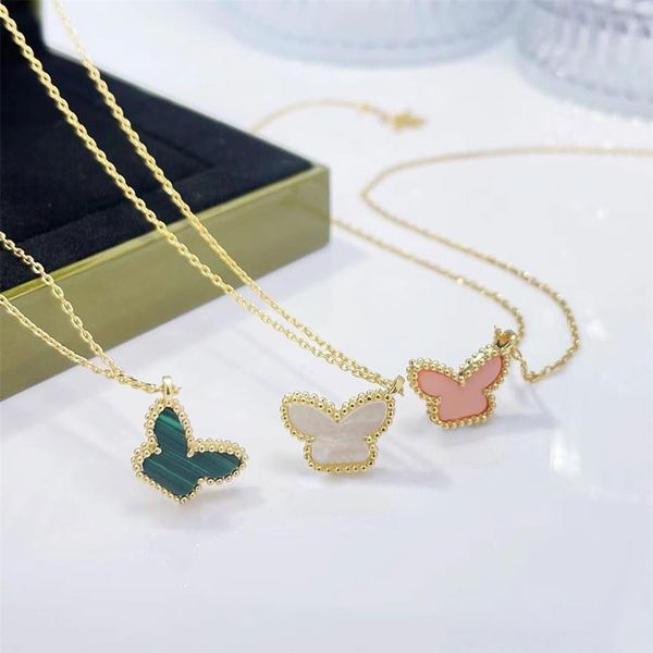 

butterfly pendant necklace waterproof elegant girlfriends gift necklaces wedding for woman jewelry 18 color258n, Silver