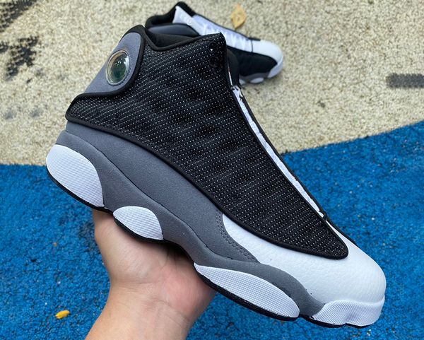 

jumpman 13 black flint basketball shoes black/university red-flint grey-white true carbon fiber outdoor sports sneakers with original box