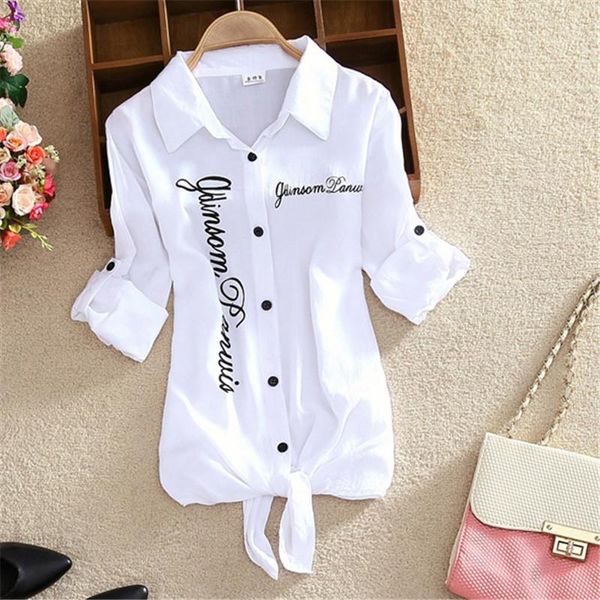 

dress women shirts white blouses kimono summer women letter printed shirts sleeve turn down collar casual print cardigan dd2433