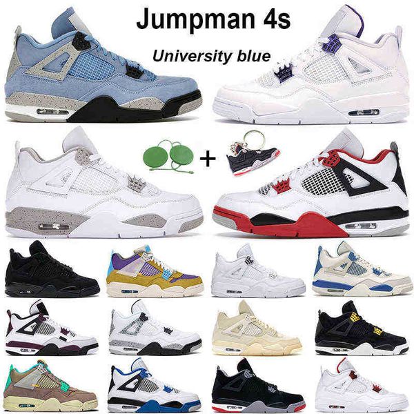 

mens basketball shoes 4s jumpman 4 university blue black cat pure money bred metallic purple fire red green white cement men sports sneakers