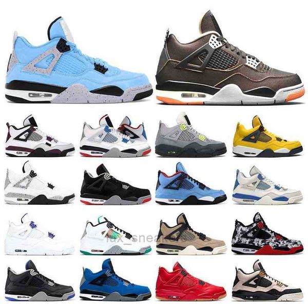 

newly mens sneakers basketball running shoes 4s university blue starfish 4 fire red purple metallic white cement womens sports trainers 7-13