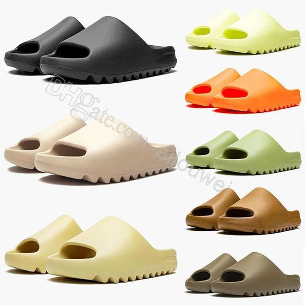 

mirror quality foam runners slippers slider designer women men sand bone white sandals pure resin slide outdoor slipper onyx foams runner ru, Black