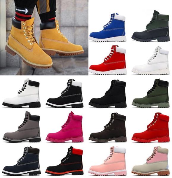 

designer timber ankle platform boots mens women leather shoes winter tbl boot for cowboy yellow red blue black pink hiking work mo6677632