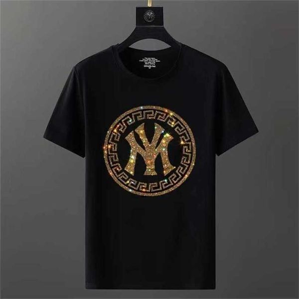 

22% off european station goods men's trendy short summer diamond half sleeve t-shirt social spirit guy bottom shirt, White;black