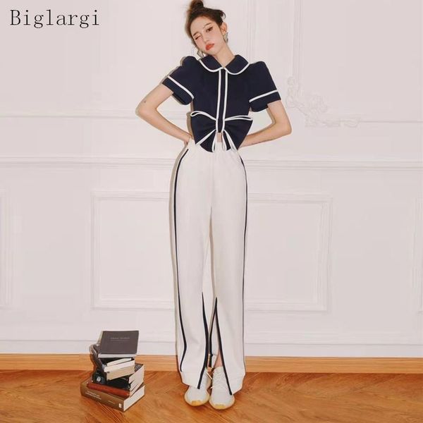 

pants spring autumn fashion sport 2 two piece set women sweatershirt +casual sport wide leg pants stes womens trousers suit 2022, White