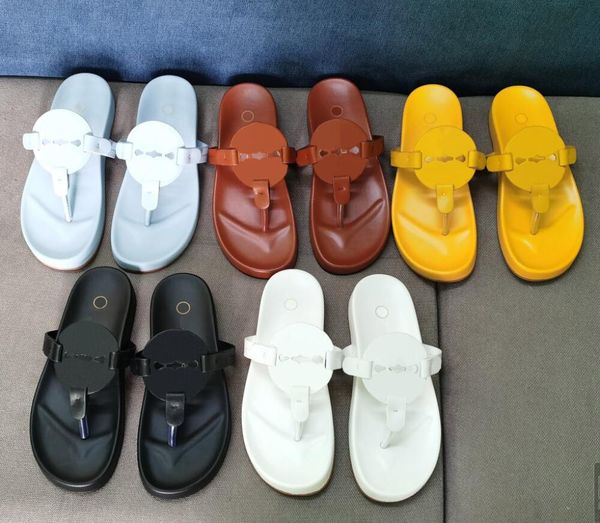 

2021 designer women slippers genuine leather 's sandals summer oran flat flip flop crocodile skin slides ladies beach sandal luxury par, Black