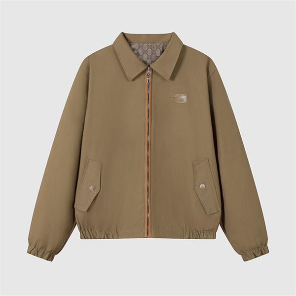 

new autumn winter jacket men's outerwear jacket double-g classic presbyterian print vintage coffee stand-up hoodie for241k, Black;brown