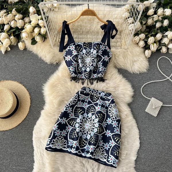 

dress women's summer crop and mini skirt two piece se sleeveless spaghetti strap backless club bach two piece set outfits, White