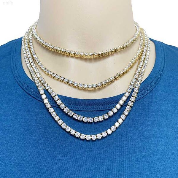 

mens pvd gold plated sell ready to ship stock one row 4mm cubic zirconia cz stainless steel tennis chain, Silver