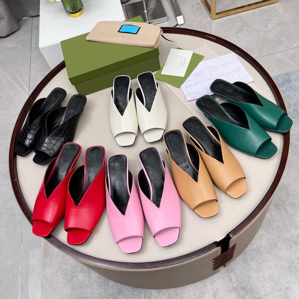 

designer slippers women sandals slingback crocodile print slipper low heel sandal designer slippers lady leather pump luxury outdoor solid c, Black