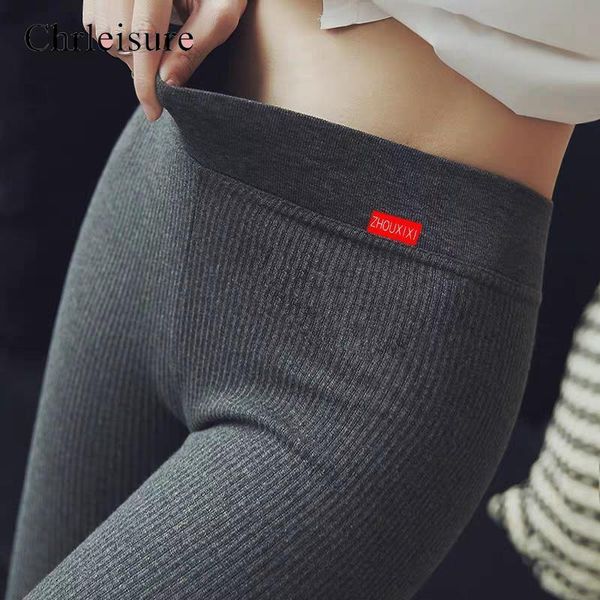 

capris chrleisure warm pants women autumn winter ribbed knitted slim fit fitness pants solid high waist elastic slimming sports legging, Black;white