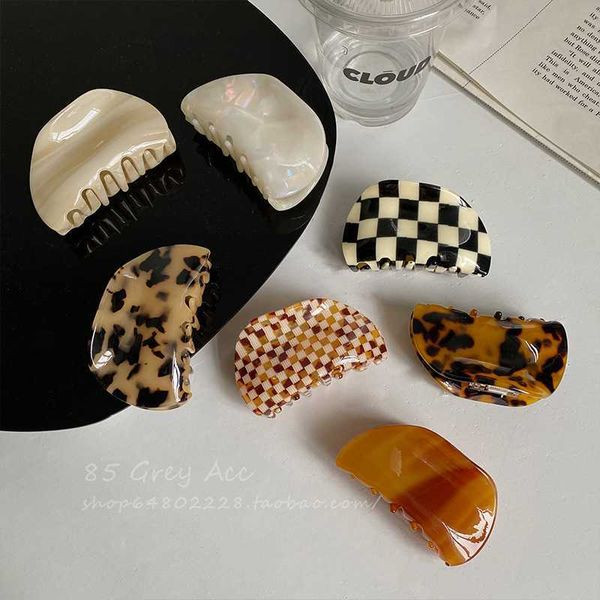 

butterfly barrettes advanced french shell acetic acid hairpin women's back of head curling hair clip large shark clip net red hair acce, Golden;silver