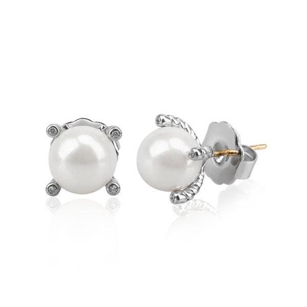 

stud earrings vintage 7mm imitation pearl wedding jewelry women's earrings263t, Golden;silver