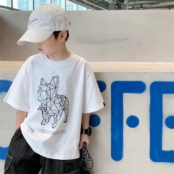 

t shirts children s round neck temperament summer t shirt five point sleeve simple trend all match korean style clothing 230422, Blue