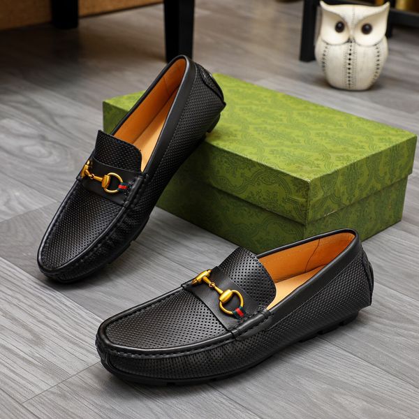 

fashion 2023 men's dress shoes brand designer genuine leather party wedding flats casual loafers size 38-45, Black