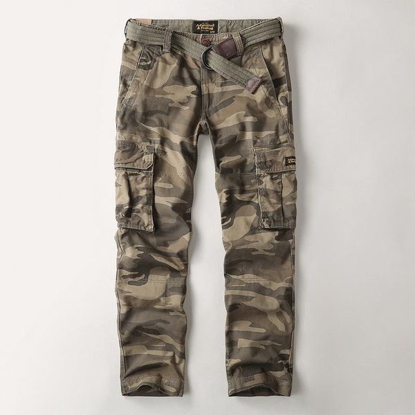 

pants autumn new men's cargo pants with belt tactical camouflage pants cotton large size loose casual pants outdoor hiking pants, Black