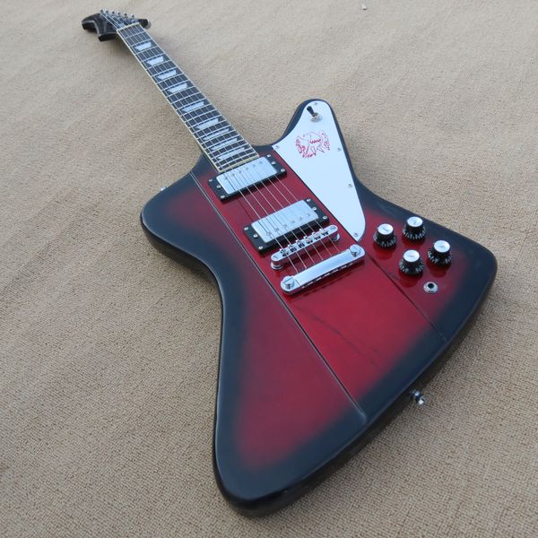 

antique do not reverse fire thunderbird silver electric guitar eagle pickguard, humbukcer pickup, chrome hardware