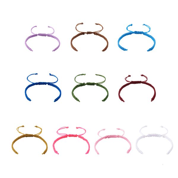 

chains 50pcs handmade nylon braided bracelet adjustable woven rope bracelets bangle for diy gift jewelry making accessories findings 230422, Silver