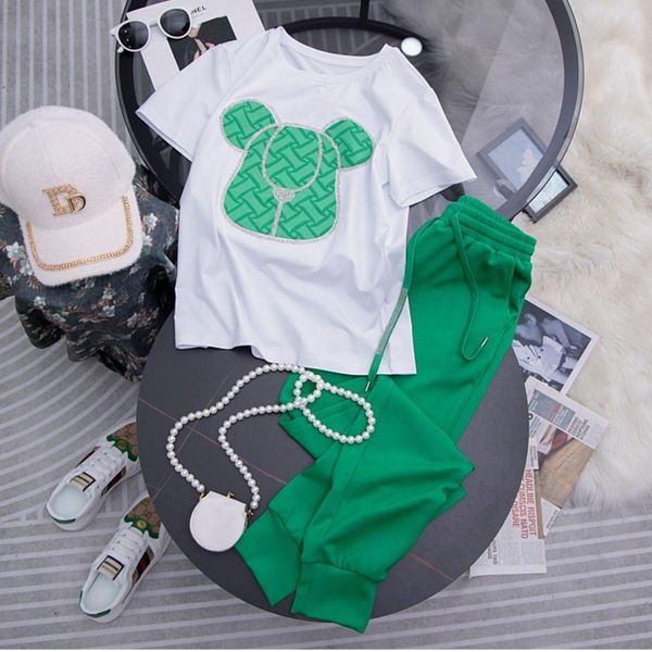 

pants korte mouwen boren sport set 2022 nieuwe zomer modieuze en verminderen leeftijd leisure tweedelige broek casual sport pak, White