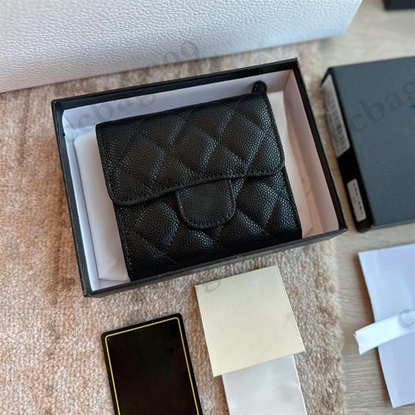 

classic short mini caviar cover coins purses calfskin black flap quilted wallets designer bags womens luxury cowhide vintage multi328g, Red;black