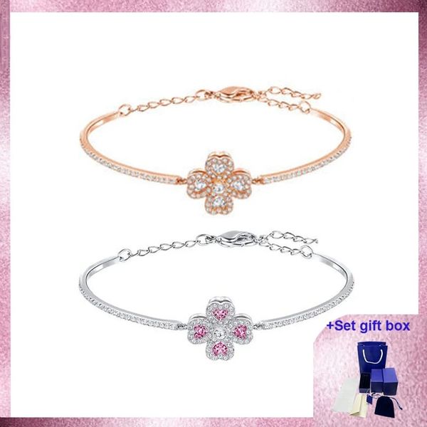 

fahmi swa jewelry bracelet crystal pink heart cut women's bracelet high end gift box promotion ing, Silver