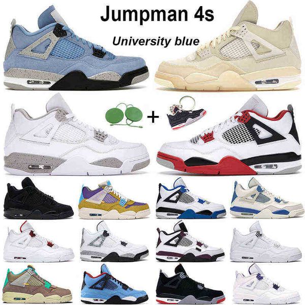 

mens basketball shoes 4s jumpman 4 university blue black cat pure money bred sail metallic purple fire red white oreo men sports sneakers