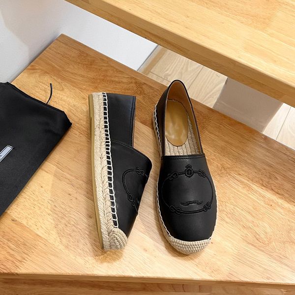 

leather embroidered lettering linen slip on espadrilles shoes jute sole spring flats loafers hand made luxury designers shoe for women casua, Red;white